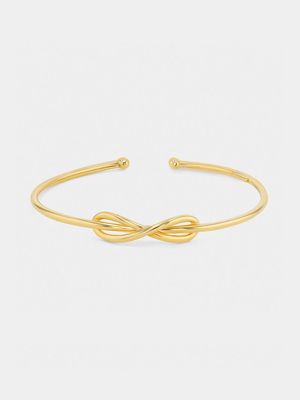 Sterling Silver & Yellow Gold Infinity Cuff Bangle.