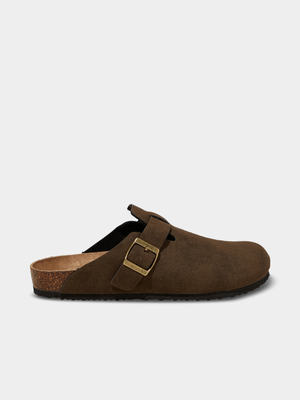 Men's Cotton On Brown Closed Toe Buckle Slides