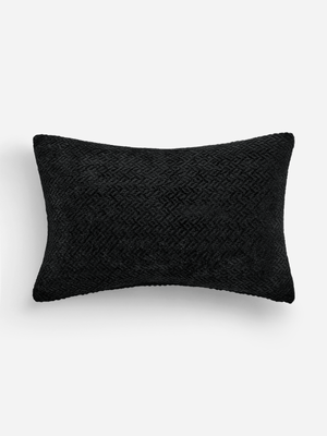 Jet Home Black Chenille Scatter Cushion