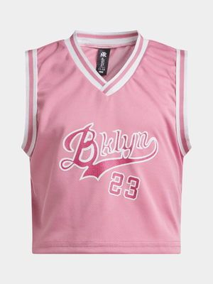 Jet Teen Girls Pink Basketball T-Shirt