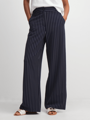 Jet Women's Navy/White Striped Wide Leg Pants