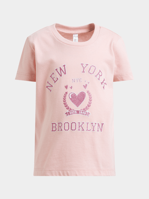 Older Girl's Pink Graphic Print T-Shirt