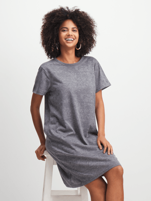 Jet Women's Grey Overdyed T-Shirt Dress