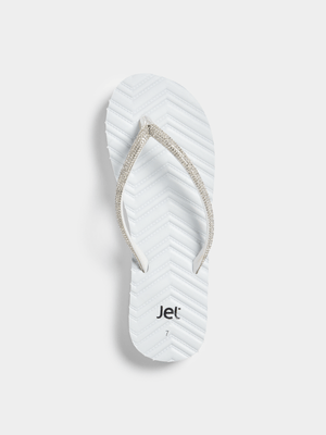 Jet Women's White Platform Flip Flops