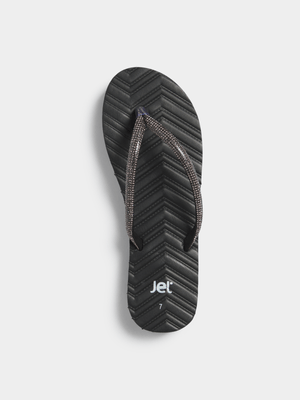 Jet Women's Black Platform Flip Flops