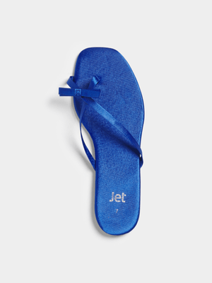 Jet Women's Blue Satin Bow Sandals