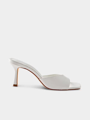 Women's Cotton On White Edie Minimal Mule Heels