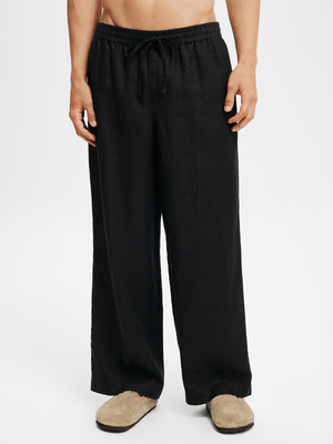 Men's Cotton On Black Super Baggy Linen Pants