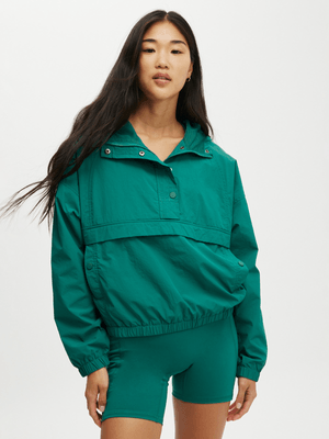 Women's Cotton On Green Active Tempo Half Zip Panelled Anorak Jacket