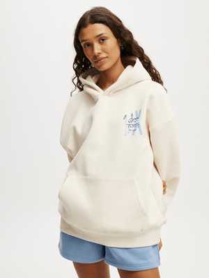 Women's Cotton On CREAM Active Plush Premium Graphic Hoodie