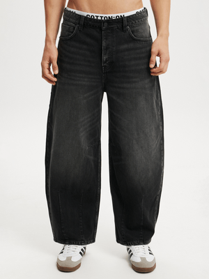 Men's Cotton On Black Baggy Balloon Jeans