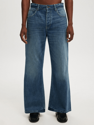 Men's Cotton On Blue Baggy Bootcut Jeans