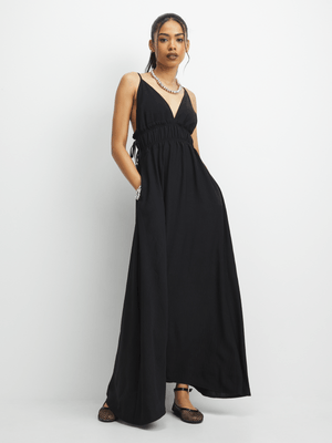 Women's Black Maxi Sun Dress