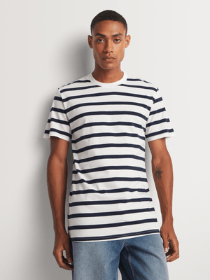 Men's Markham Horizontal Stripe Navy/Milk T-Shirt