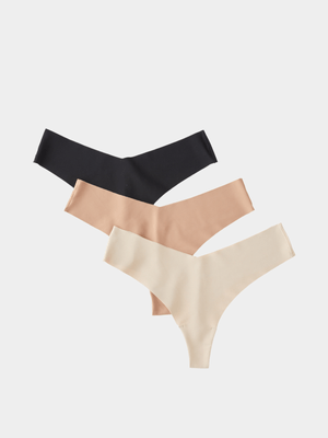 Women's Cotton On Multi The Invisible G String Briefs 3 Pack