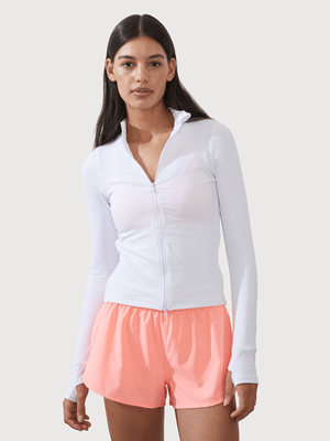 Women's Cotton On White Active Core Zip Through Long Sleeve Jacket