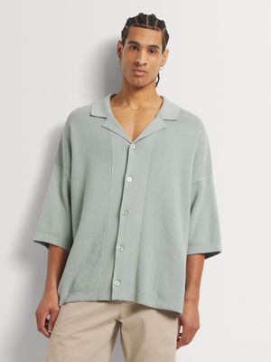 Men's Markham Knitwear Oversized Green Shirt