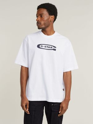 G-Star Men's Old Skool Logo Boxy White T-Shirt