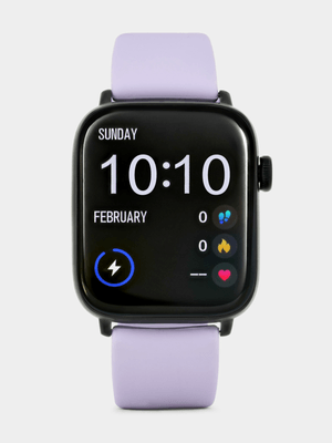 Tempo Pulse 7.0 Black Plated Square Lilac Silicone Smart Watch