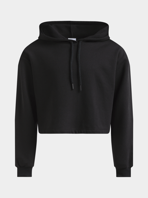 Girls TS Cropped Black Hoodie