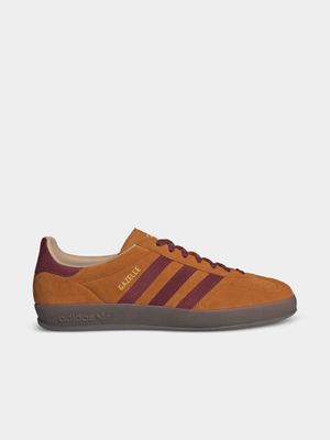 adidas Originals Men's Gazelle Indoor Tan/Maroon Sneaker