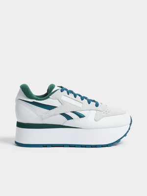 Reebok Women's Classic Leather Triple Lift White/Blue Sneaker