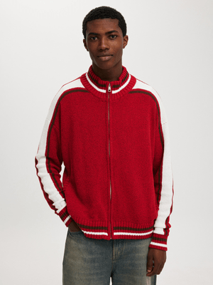 Men's Cotton On Red Knitted Bomber