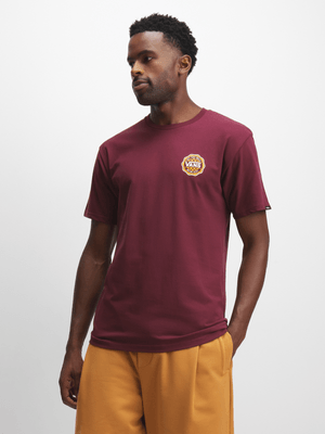 Mens Vans Hawl Pass SS Crew Burgundy Tee