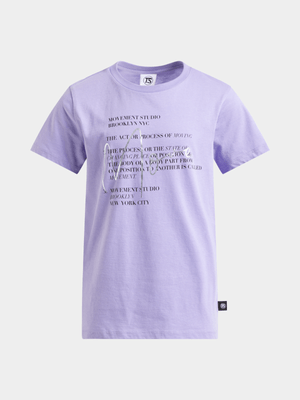 Girls TS Graphic Cotton Move Lilac Tee