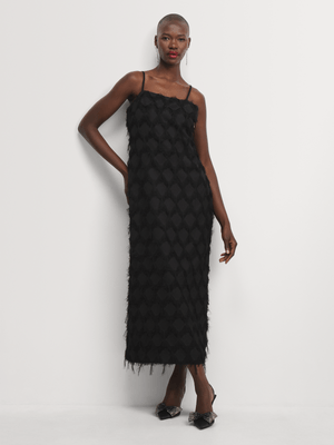 Luella Burnout Fringed Column Dress