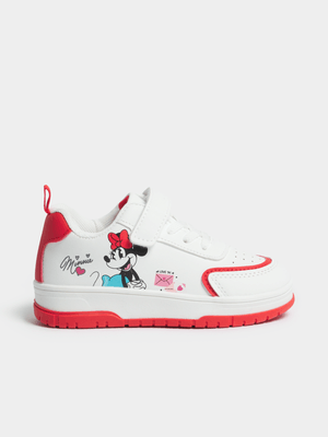 Jet Younger Girls White/Red Minnie Sneakers