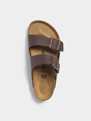 Birkenstock Women's Arizona Birko-Flor Dark Brown Slide