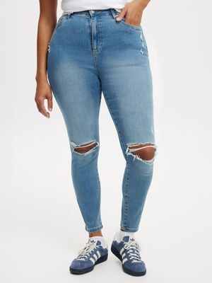 Women's Cotton On Blue Curvy High Stretch Skinny Jeans