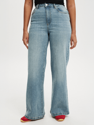 Women's Cotton On Blue Curvy Stretch Wide Jeans