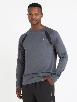 Mens TS Dri-Tech® Performance Long Sleeve Grey Melange Top