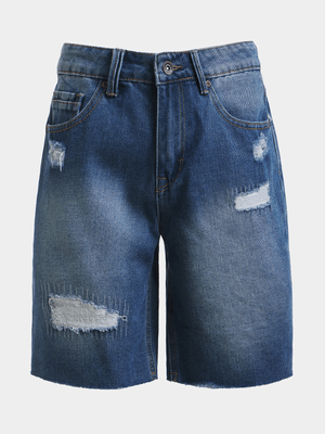 Jet Teen Boys Mid Wash Denim Shorts