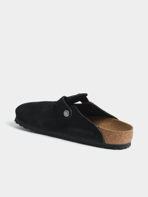 Birkenstock Women's Boston Suede Black Clog