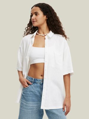 Women's Cotton On White Haven Short Sleeve Shirt