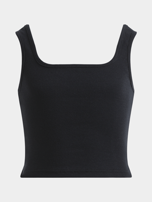 Jet Older Girls Black Rib Vest