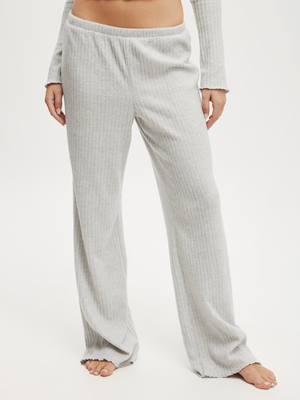 Women's Cotton On Grey Super Soft Ribbed Straight Leg Pants