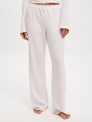 Women's Cotton On Pink Super Soft Ribbed Straight Leg Pants