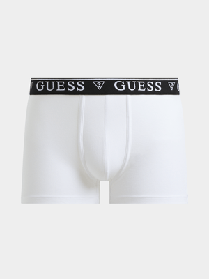 Men's Guess White Barney Cash Counte Boxer Trunks