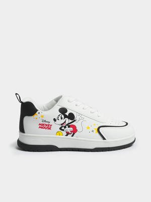 Jet Older Boys Black/White Mickey Mouse Sneakers