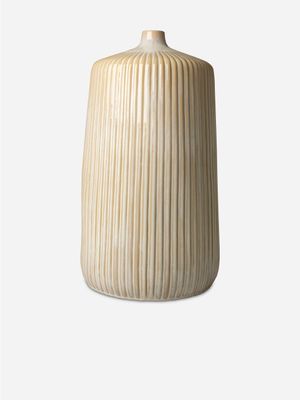 Fluted Earthenware Floor Vase Large