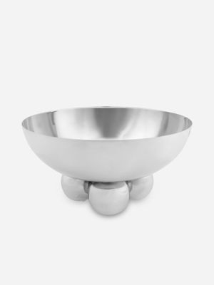 Chrome Bauble Feet Bowl Large 13 x 24cm