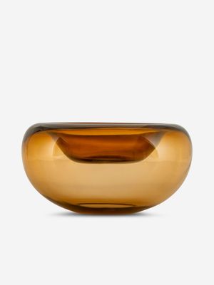 Amber Bean Glass Bowl 13 x 26cm