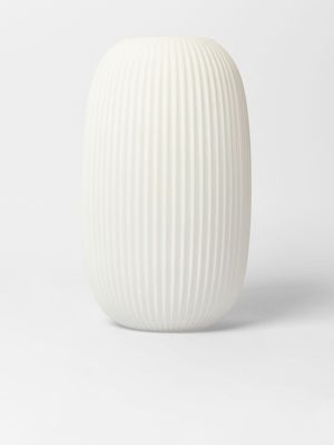 Fluted Glass Vase White 27x16.5cm