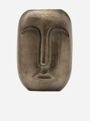 Aluminium Face Vase 24.5 x 15 x 17.5cm