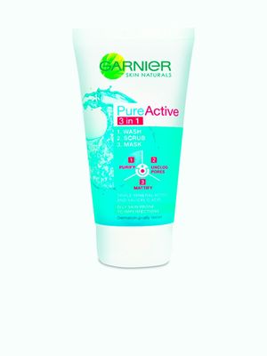 Garnier Pure Active 3-in-1 Clay Wash, Scrub, Mask