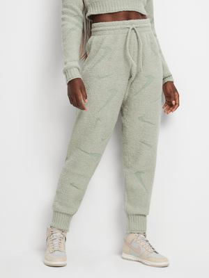 Nike Women's Nsw Phoenix Green High-Waisted Oversized Knit Trousers